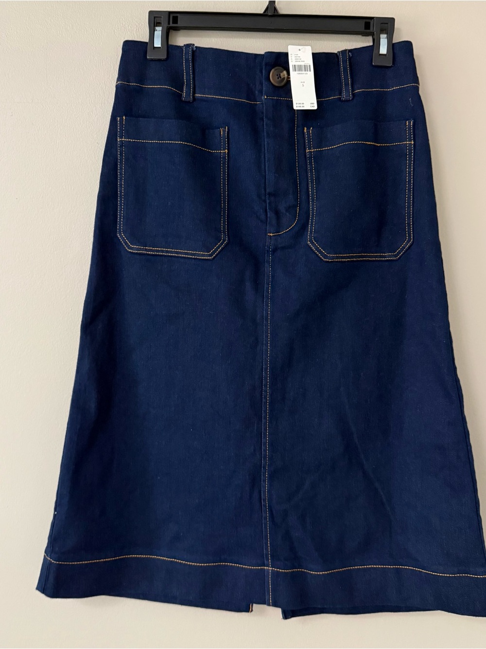 NWT Anthropologie Maeve The Colette Denim Midi Skirt Midnight Rinse Small - Picture 4 of 13